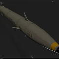 Tomahawk Missile Military Weapon With Yellow Tip Tail Fins And Cylindrical Body