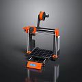 Professional 3D Printing Equipment with Orange Black Frame Digital Display and Build Platform