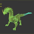 Golden Scaled Dragon Game and Movie Character With Spiked Back And Sharp Claws