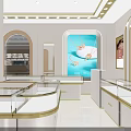 Elegant Jewelry Store Interior Design With Glass Display Counters And Warm Lighting