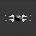 Detailed Starfighter Model Featuring Red White Blue Stripes Multiple Engines And Wing Cannons