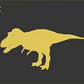 Tyrannosaurus Rex Dinosaur Standing On Gray Background With Open Mouth And Brown Orange Skin