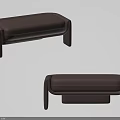 Modern Brown Ottoman With Leather Upholstery And Sleek Supportive Structure Design 3d model