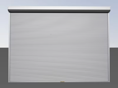 Metal Roller Shutter Door With Horizontal Striped Design And Durable Industrial Structure 3d model