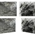 Natural Stone Background Wall with Textured Surface and Gray Tones for Interior Design 3d model
