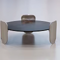 Four Modern Coffee Tables With Unique Bases And Round Top Design Collection 3d model