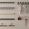 Various Wall Mounted Decorative Hooks For Hanging Clothes Bags Umbrellas Multiple Styles 3d model