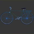 Vintage Green Bicycle Featuring Brown Seat Classic Large Wheels And Retro Design
