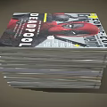 Stack of Comic Con Exclusive Magazines With Deadpool Cover Design 3d model