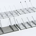 Sturdy Outdoor Awning Structures with Metal Frames and Transparent Covers in Various Designs 3d model