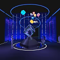 Guiyang Computing Power Tech Installation With Futuristic Cube And Blue Lighting