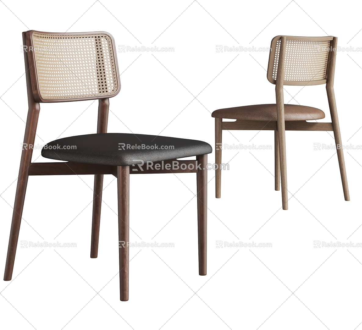 Quiet Rattan Dining Chair Single Chair model