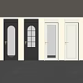 Black and White Flush Doors With Glass Panels And Gold Handles Design