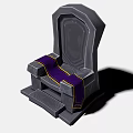 DP Device Stone Throne Design With Purple Cloth And Golden Accents