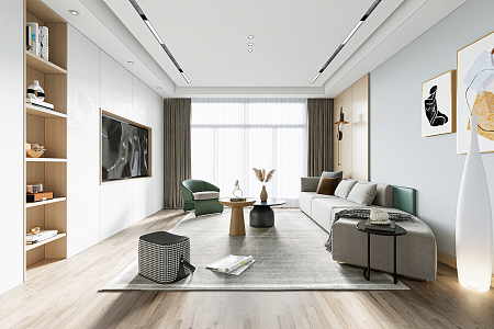 modern living room 3d model