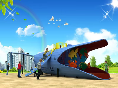 Outdoor amusement equipment children's toys unpowered non-standard products 3d model