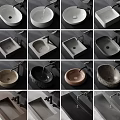 Bathroom Sink Combinations with Various Designs Shapes and Modern Faucets