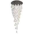 Elegant Modern White Chandelier with Numerous Hanging Teardrop Beads Design 3d model