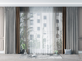 Modern Curtains 3d model