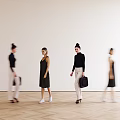 Women Walking In Modern Shower Sauna Space With Light Walls And Wooden Floor