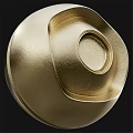 Gold Metallic Round Components With Shiny Surface And Small Ring Accessories