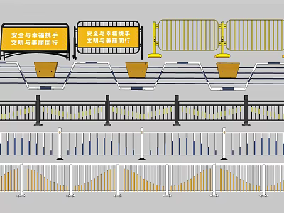 Safety Traffic Barriers For Civilized Travel And Crash Proof Isolation Design 3d model