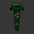 Green Illuminated Astronautical Controller With Intricate Patterns And Glowing Buttons For Cosmic Exploration