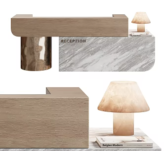 Modern Reception Desk Front Desk 3d model