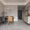Modern Living and Dining Room Interior With Beige Sofa Coffee Table Artwork And Floor Lamp
