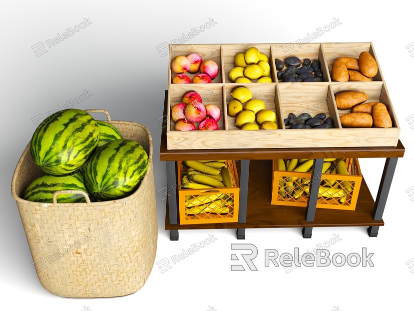 Apple Banana Mango Supermarket Fruit Rack Watermelon Wholesale Fruit Supermarket Store Fruit Store model