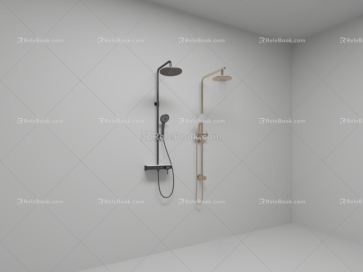 Tray three-function shower, only temperature control shower 3d model