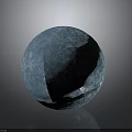 Blue Sphere with Detailed Textured Surface on Smooth Gray Background and Subtle Reflection 3d model