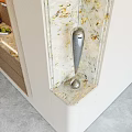 Elegant Modern Wooden Sideboard Interior With LED Lighting Countertop And Drawers