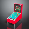 Red Cabinet Retro Computer Arcade Machine With Colorful Game Screen And Vintage Controls 3d model