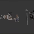Detailed Industrial Scene Components With Metal Frames Brackets And Mechanical Panels