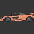 Sleek Rose Gold Sports Car With Gray Roof Large Rear Wing and Aerodynamic Design