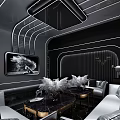 Luxurious KTV Interior Design With Modern Lighting Comfortable Sofas And Bar Counter 3d model