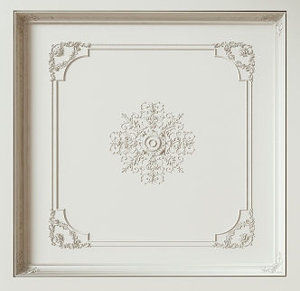 French ceiling gypsum carved ceiling 3d model