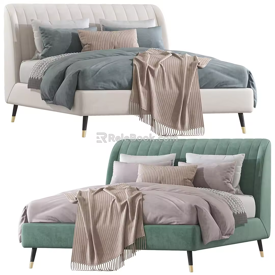 Double bed 3d model