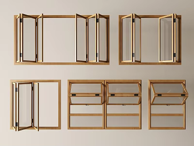 Wooden Window Designs With Various Styles Different Types And Frame Structures 3d model