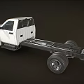 White Chassis Truck With Single Cab Design And Exposed Frame Wheels