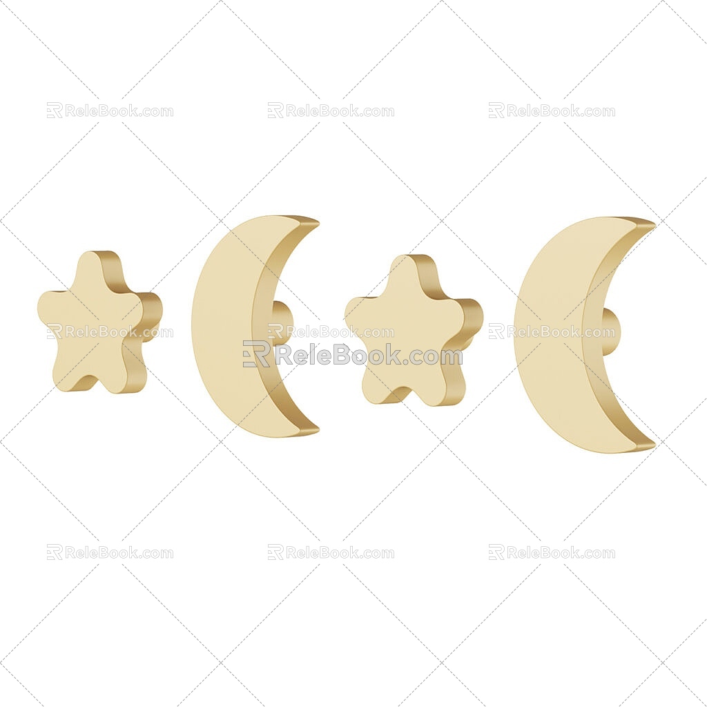 Hook clothes hook star moon shape hook 3d model