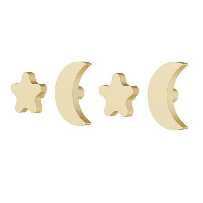 Golden Decorative Household Items Star And Moon Shaped Small Ornaments For Home 3d model