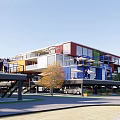 Container Camp Container Park Container Hotel 3d model