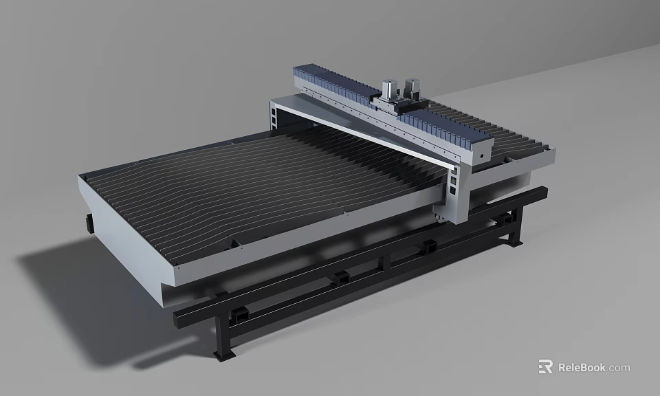 Industrial Precision Cutting Machine With Large Workbench And Stable Metal Frame 3d model 