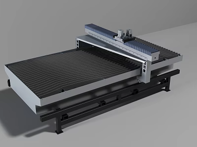 Industrial Precision Cutting Machine With Large Workbench And Stable Metal Frame 3d model
