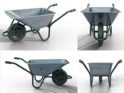 Industrial Equipment Defex Metal Wheelbarrow With Heavy Duty Construction Design 3d model