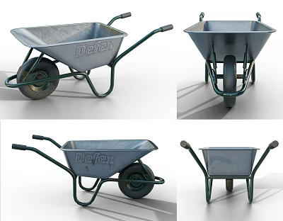 Industrial Equipment Defex Metal Wheelbarrow With Heavy Duty Construction Design 3d model