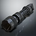 Tactical Black LED Flashlight With Industrial Design And Durable Heavy Duty Build