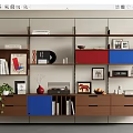 Modern Middle Ancient Bookshelf Track Bookshelf Storage Rack Laminated Bookshelf Bauhaus Book Ornaments 3d model